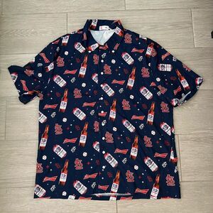 St. Louis Cardinals Budweiser Beer button up men’s shirt size XL